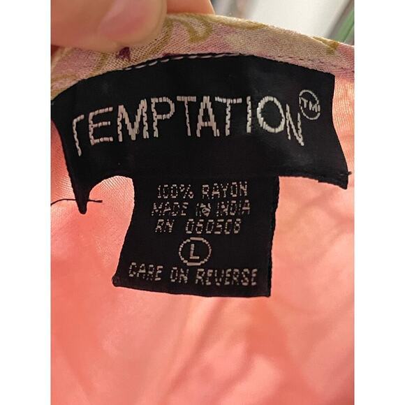 Vintage 90s Y2K Floral Fringe Pink Temptation Large Flapper Style Max Dress Set - Picture 8 of 8